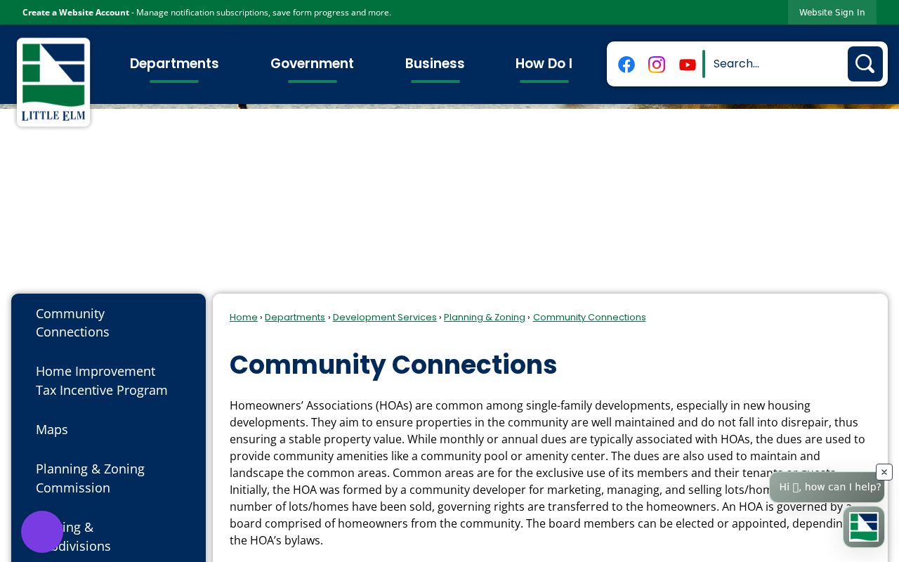 Little Elm neighbors Community Connections association directory and map page
