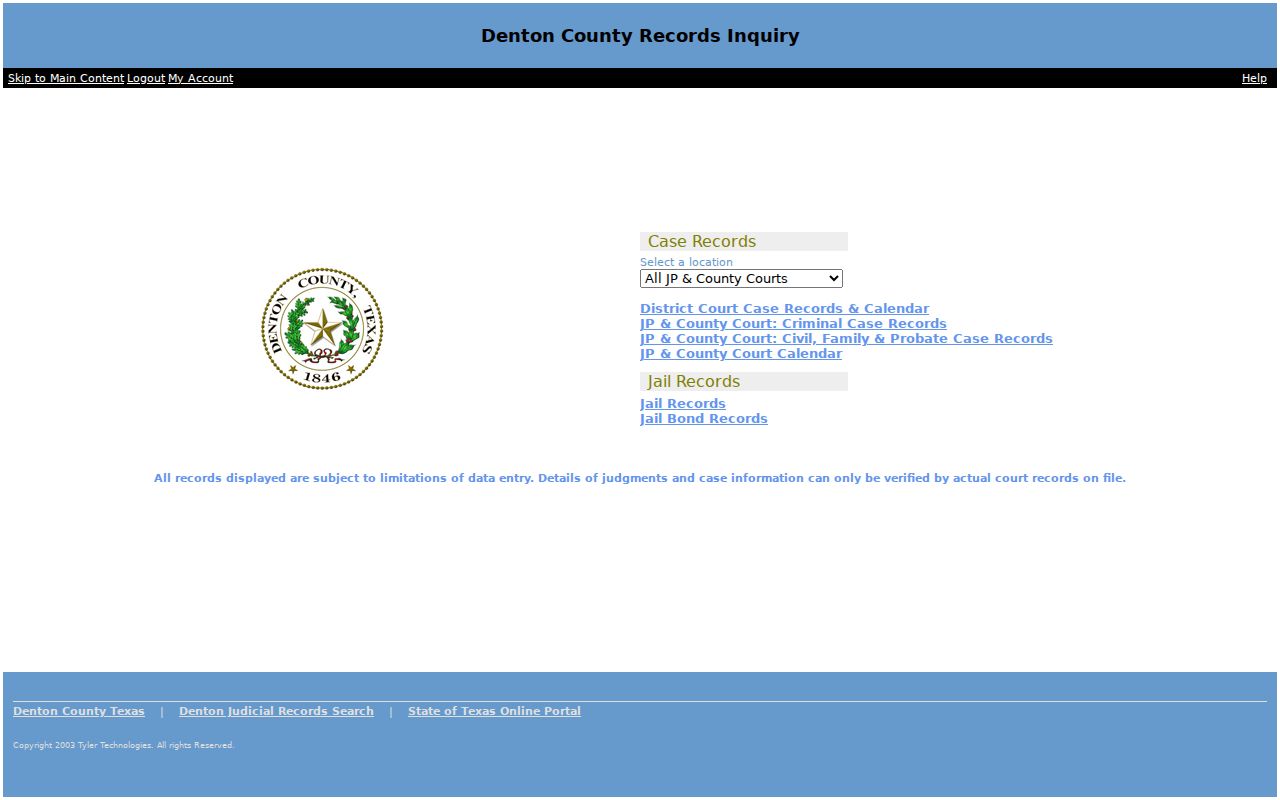 Little Elm resident lookup at Denton County public court search